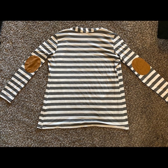 Grey and White Striped Cardigan - Picture 2 of 2